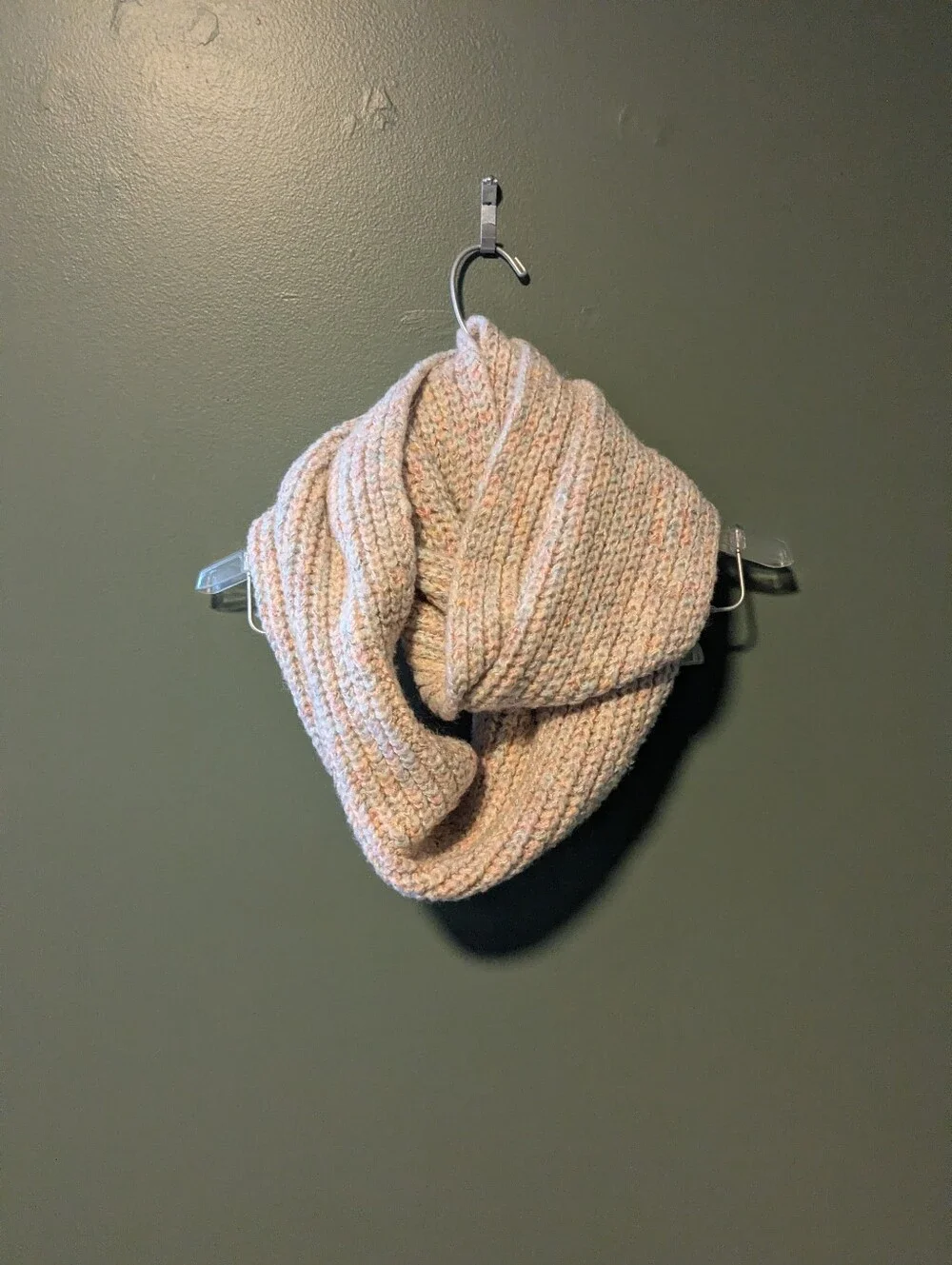 Knit Chunky Infinity Scarf Duo - Gray & Cream